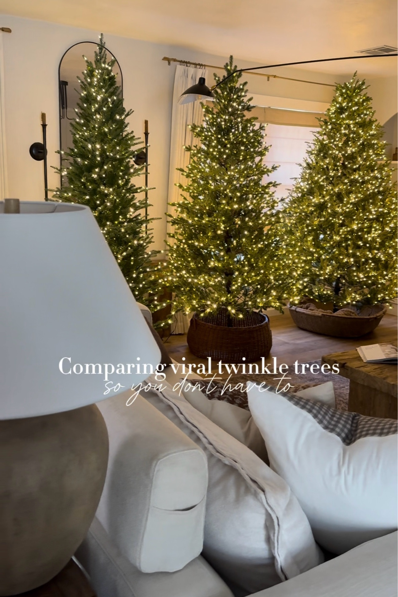 Comparing the viral twinkle trees. It’ll be on my Instagram- the full video. My Texas house 7.5’ tree. Home Depot grand Dutchess slim. Home Depot elegant for full. Lowes Madison for 7.5’ 

#LTKHome #LTKHoliday #LTKVideo