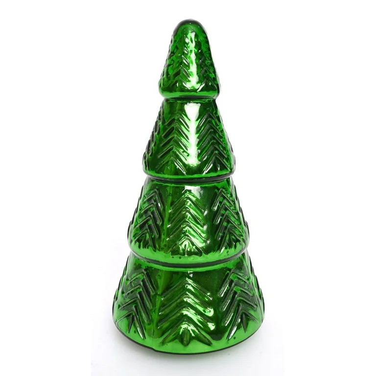 Mercury-Style Glass Christmas Tree Tabletop Decoration, Green, 11.25", by Holiday Time | Walmart (US)