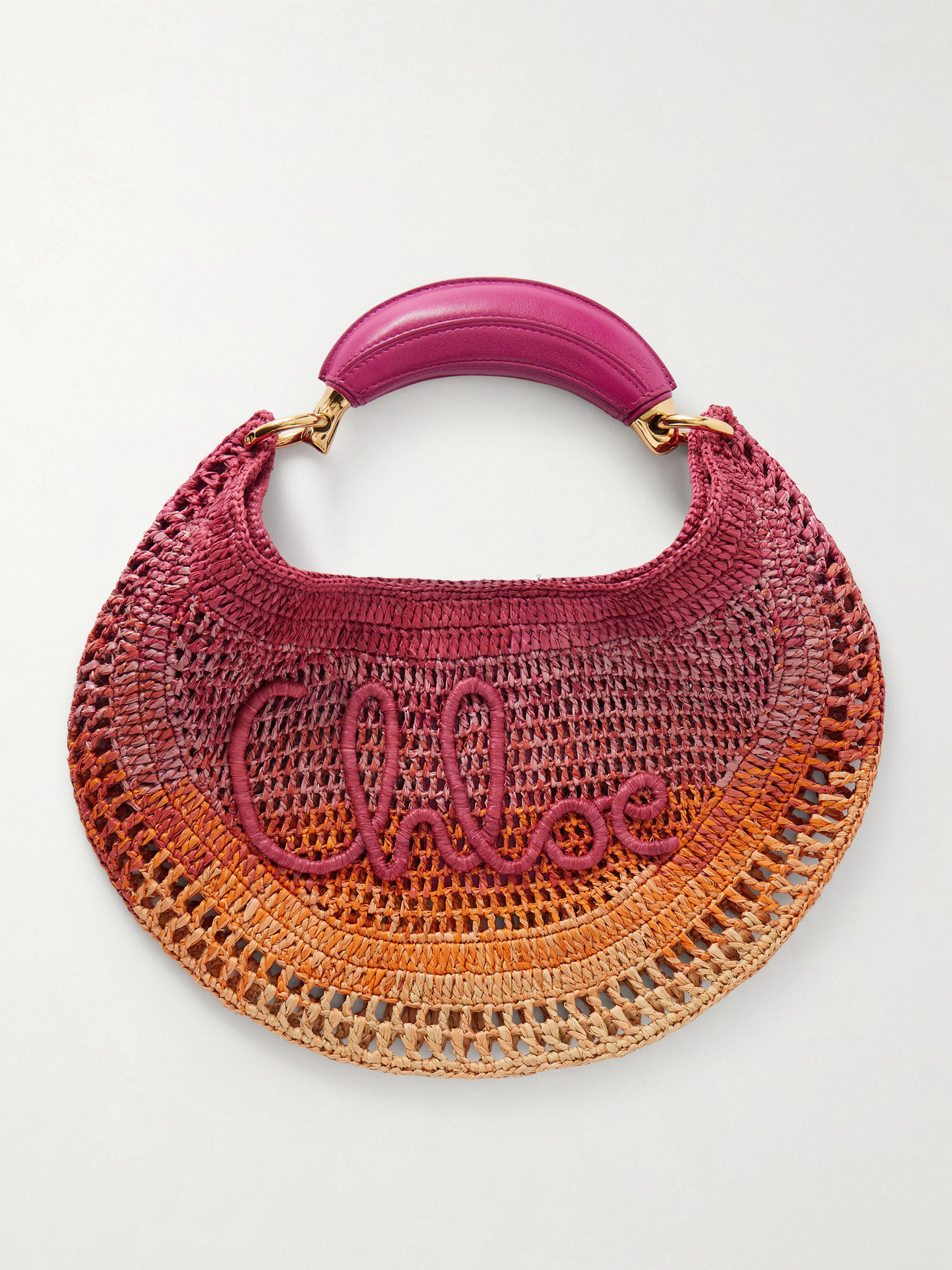 Chloé - Summer Banana Leather-trimmed Embroidered Raffia Tote - Multi | NET-A-PORTER (US)