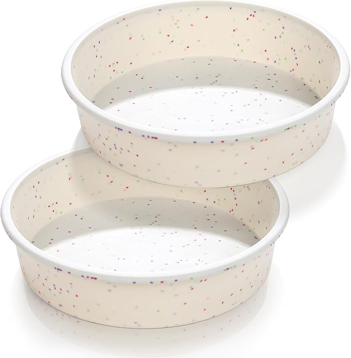 Vinino 8 Inch Silicone Round Cake Pan with Metal Reinforced Frame Set of 2, Nonstick Silicone Spr... | Amazon (US)