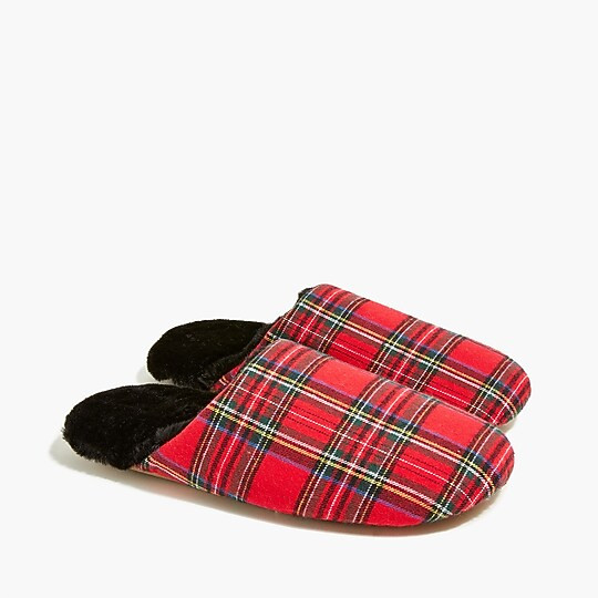 Tartan scuff slippers | J.Crew Factory