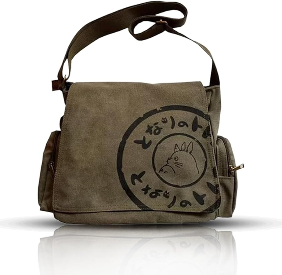 Japanese New 2012 My Neighbor Totoro Canvas Messenger Bags Cartoon Students Book Crossbody Bags w... | Amazon (US)