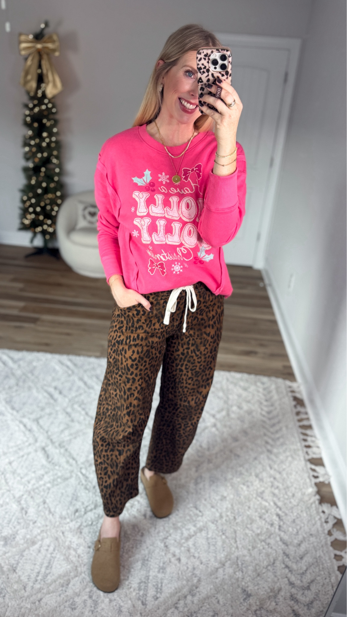 Daily try on, Walmart outfit, Walmart fashion, Walmart try on,
Pink graphic sweatshirt, Amazon leopard barrel pants 

#LTKStyleTip #LTKFindsUnder50 #LTKSaleAlert