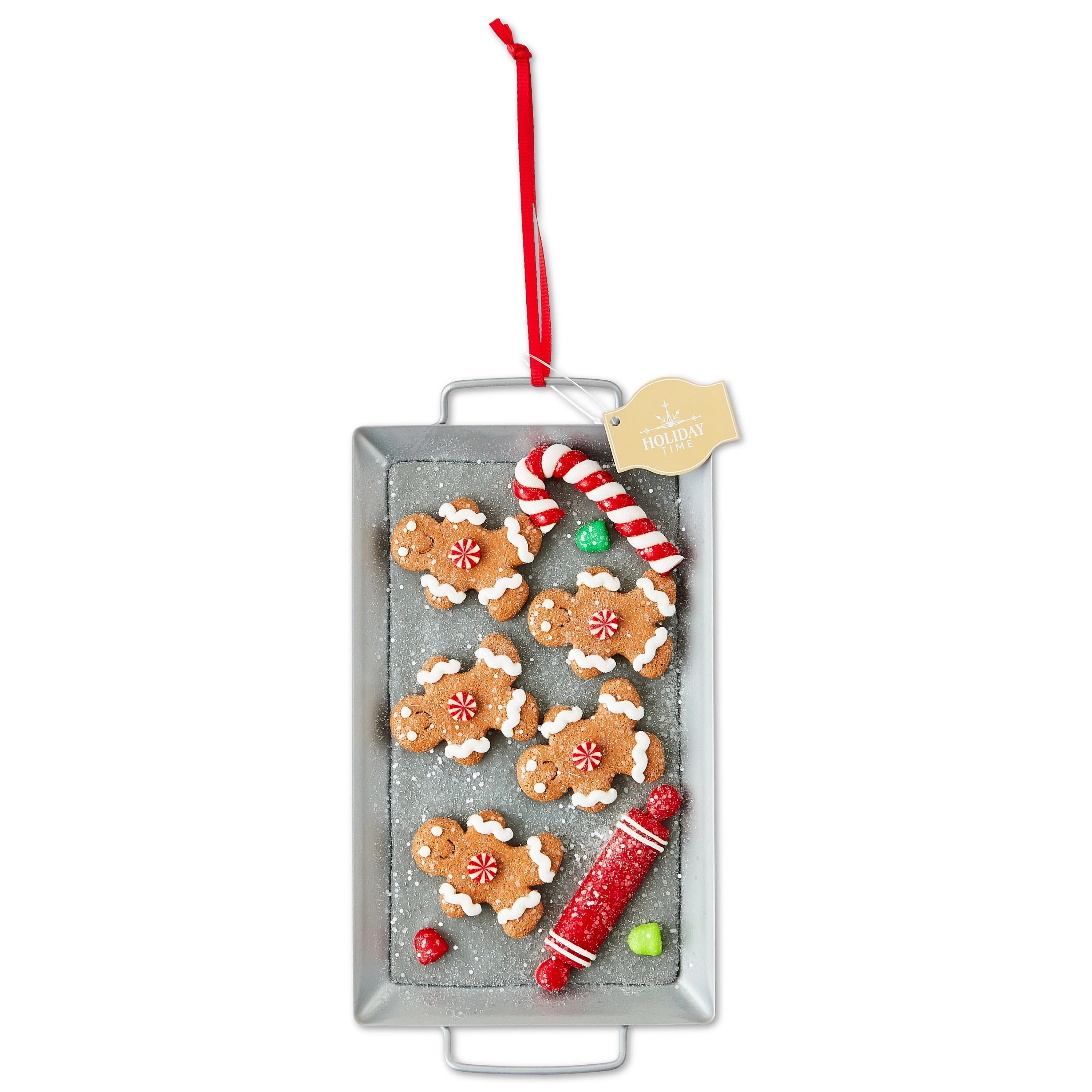 Multicolor Clay Dough Jumbo Gingerbread Cookie Baking Tray Ornament, 7.5", by Holiday Time | Walmart (US)