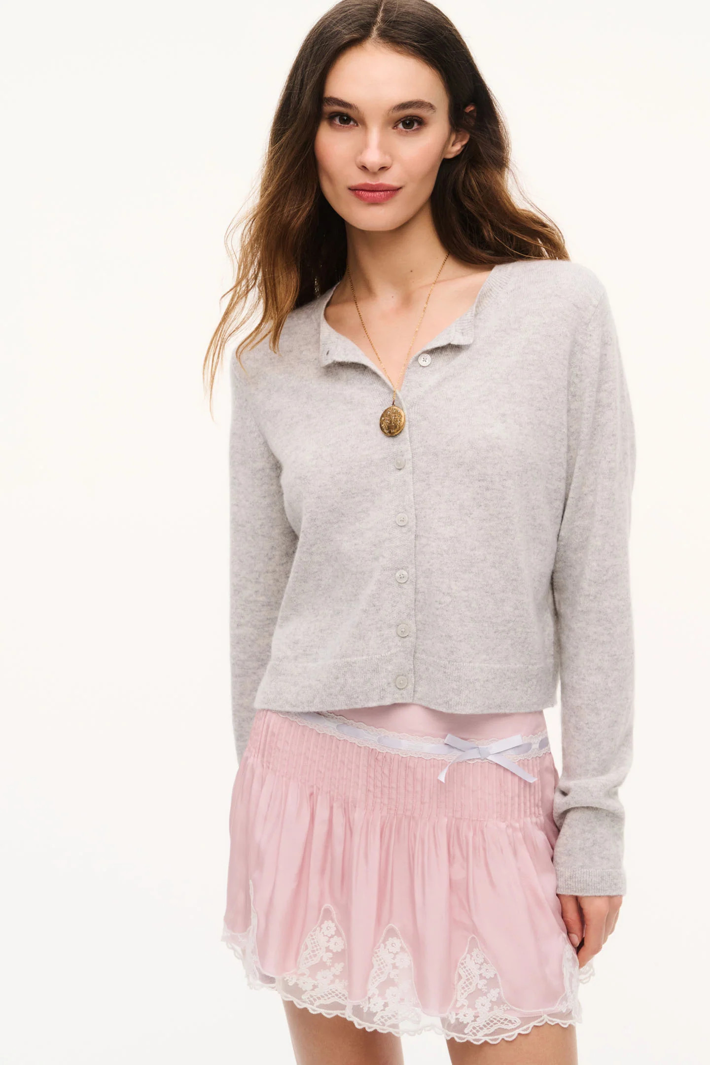 Cameryn Classic Cashmere Cardigan FIRESIDE PINK / XS | LoveShackFancy