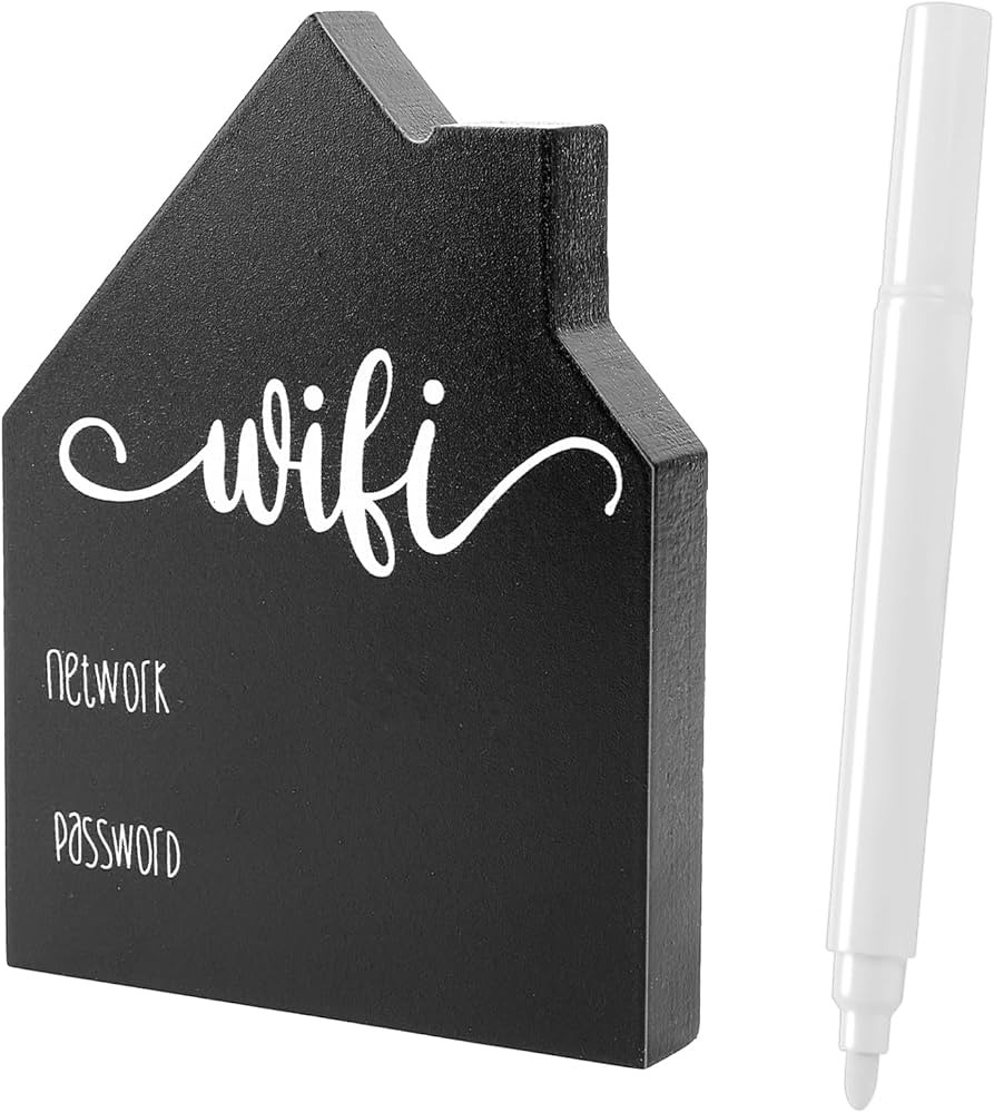 Wooden Guest Wifi Password Sign - Freestanding Chalkboard Style House Decorative Sign for Room - ... | Amazon (US)