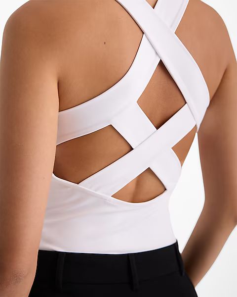 Body Contour High Compression High Neck Strappy Back Bodysuit | Express