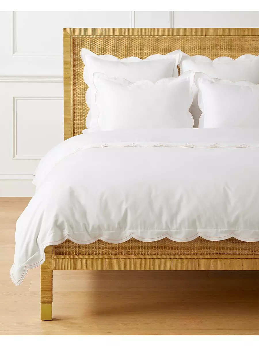 Scallop Sateen Duvet Cover | Serena and Lily