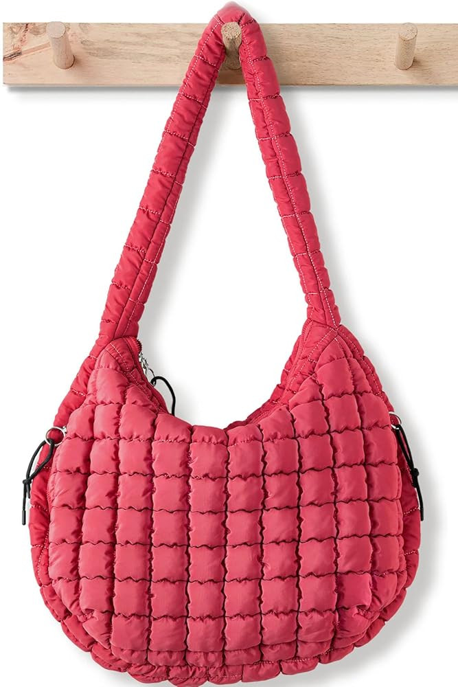 Puffer Tote Bag for Women Large Quilted Tote Bag Quilted Carryall Bag Soft Puffy Crossbody Bag Ho... | Amazon (US)