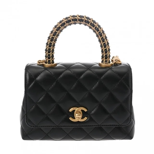 Pre-Owned CHANEL Chanel Matelasse XXS Black AS2215 Women's Calfskin Handbag | Walmart (US)