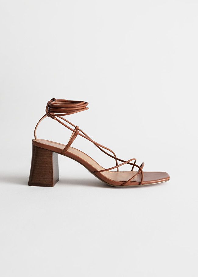 Leather Strappy Lace Up Heeled Sandals | & Other Stories (EU + UK)