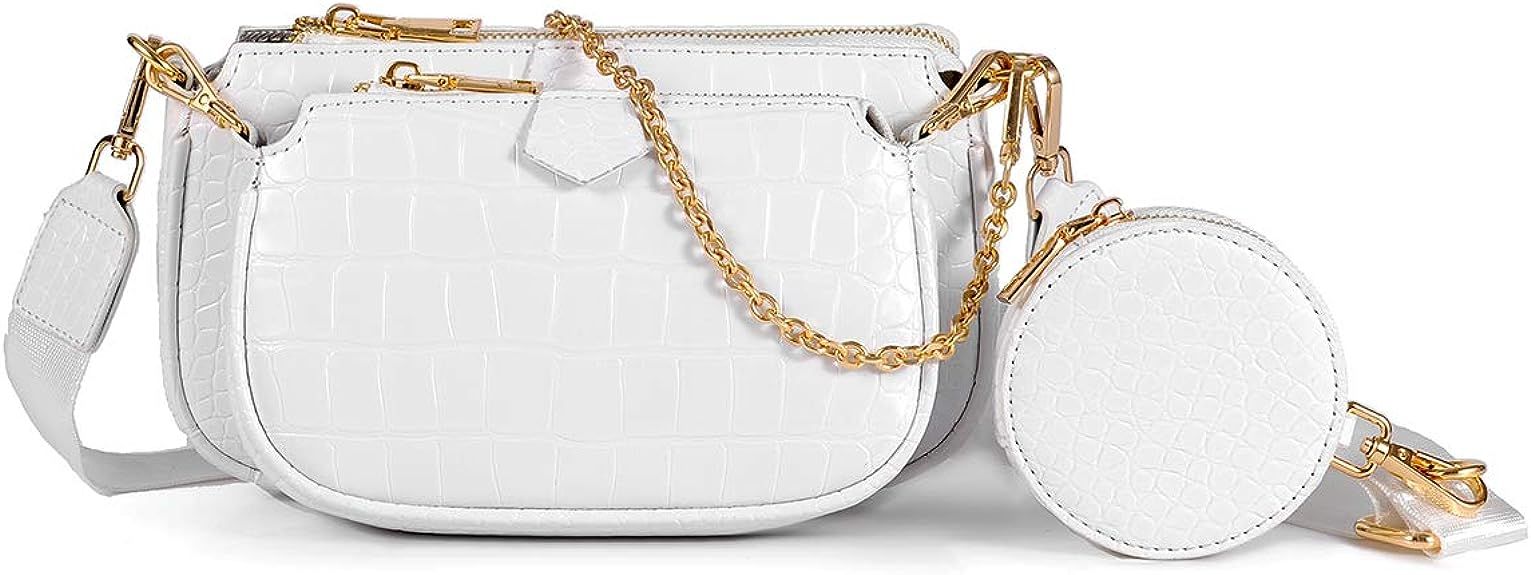 Small Crossbody Bags for Women Multipurpose Golden Zippy Handbags with Coin Purse including 3 Siz... | Amazon (US)