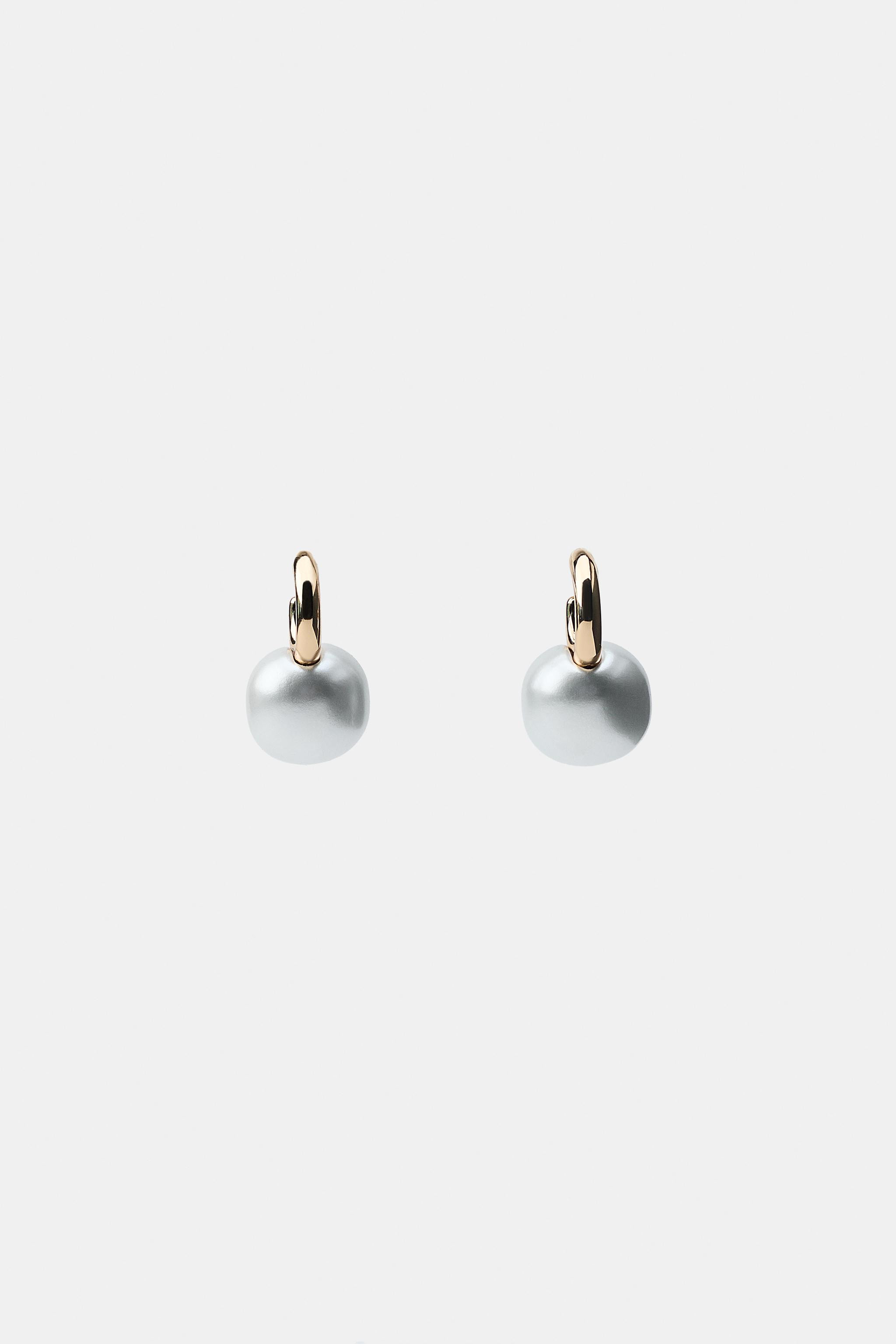 PEARL HOOP EARRINGS | Zara US