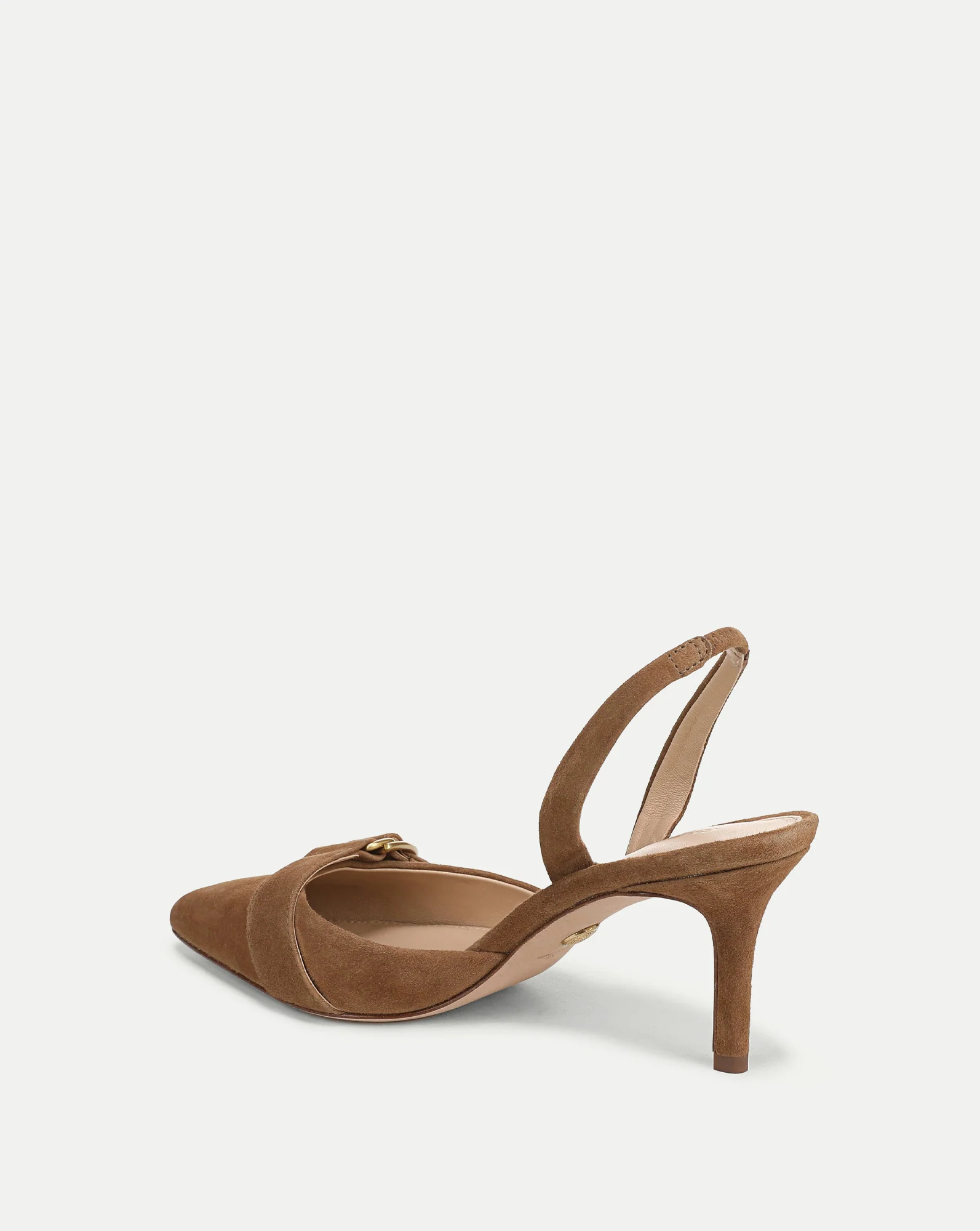 Loralyn Slingback Buckle Heel in Chestnut | Veronica Beard | Veronica Beard