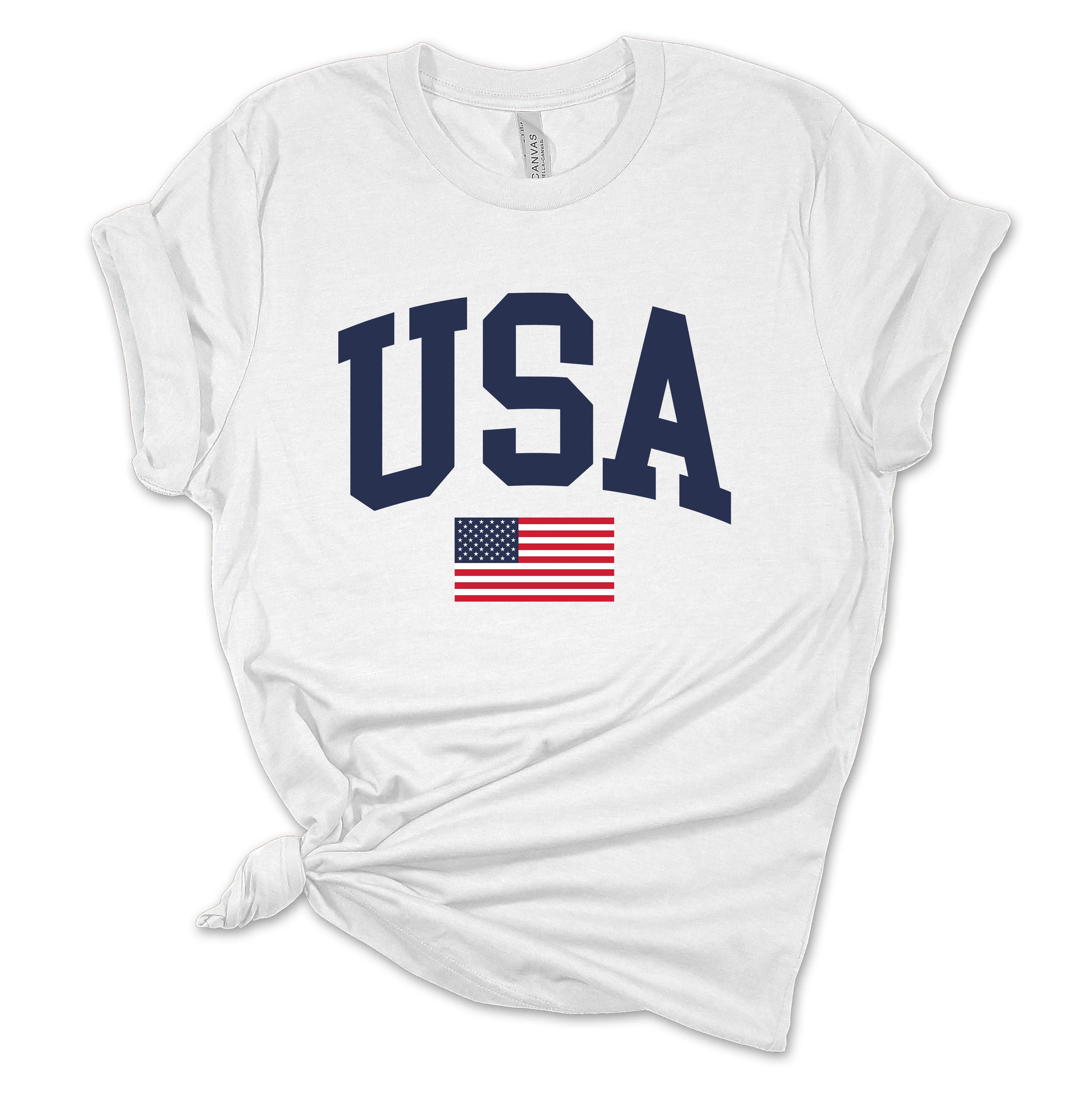 Women's USA American Flag Patriotic Fourth of July Independence Day Short Sleeve T-shirt Graphic ... | Walmart (US)