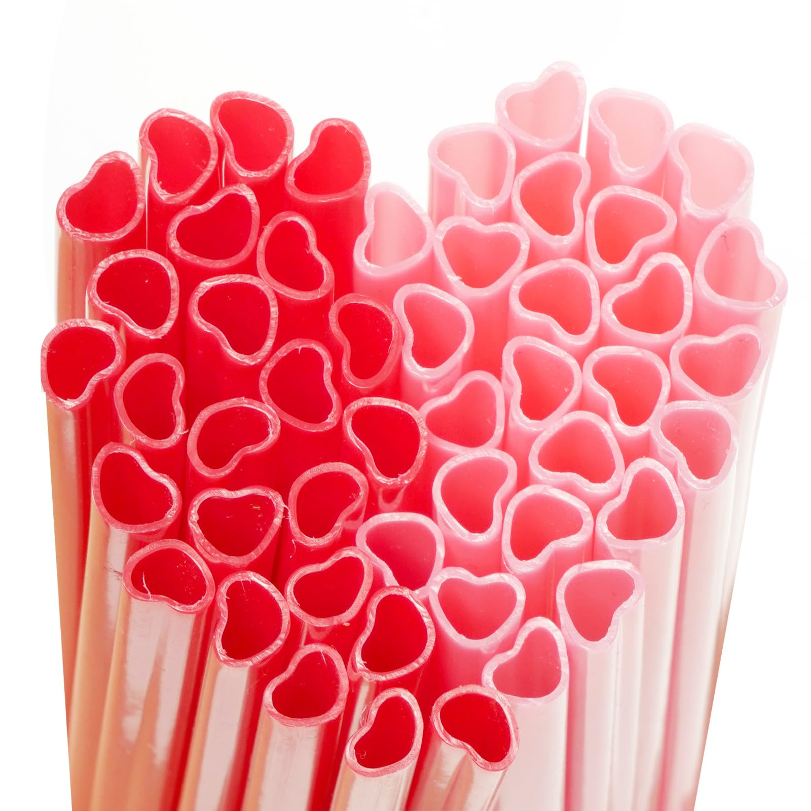 50Pcs Heart Plastic Cocktail Straws, Cute Drinking Straw for Valentine's Day Wedding Birthday Par... | Amazon (US)