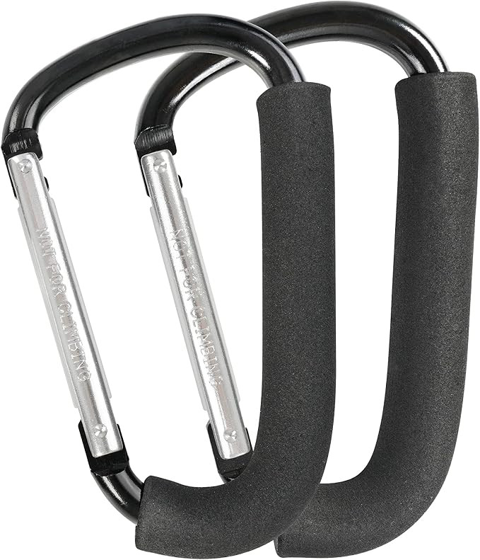 Stroller Hooks, 6.3" Large Stroller Clip, 2 Pack Stroller Hooks for Hanging Bags and Shopping, St... | Amazon (US)
