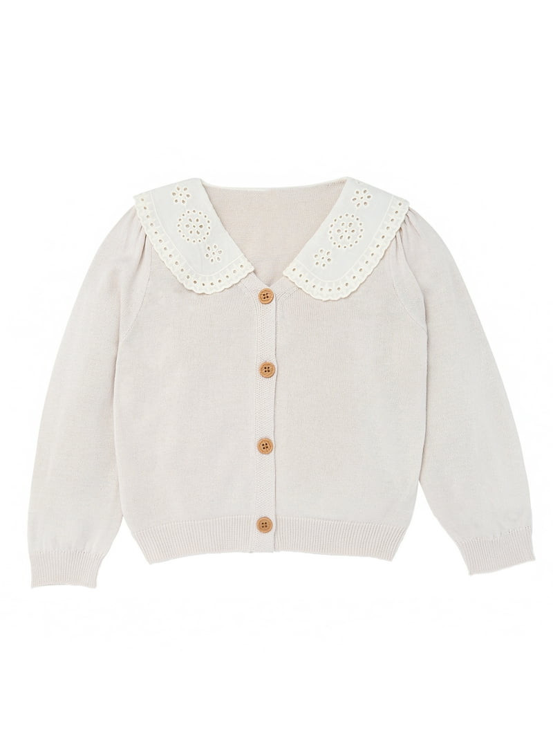 Modern Moments by Gerber Toddler Girl Woven Collar Sweater, Sizes 12M-5T | Walmart (US)