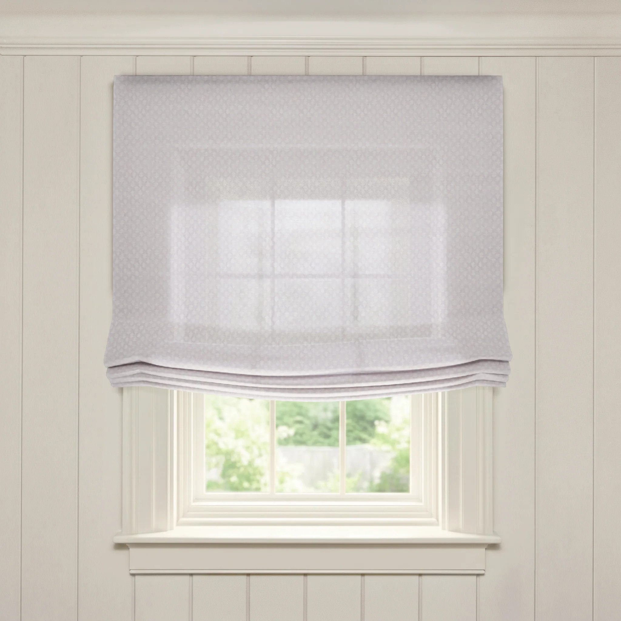 Quinn Wisteria Sheer Roman Shade | Pepper Home
