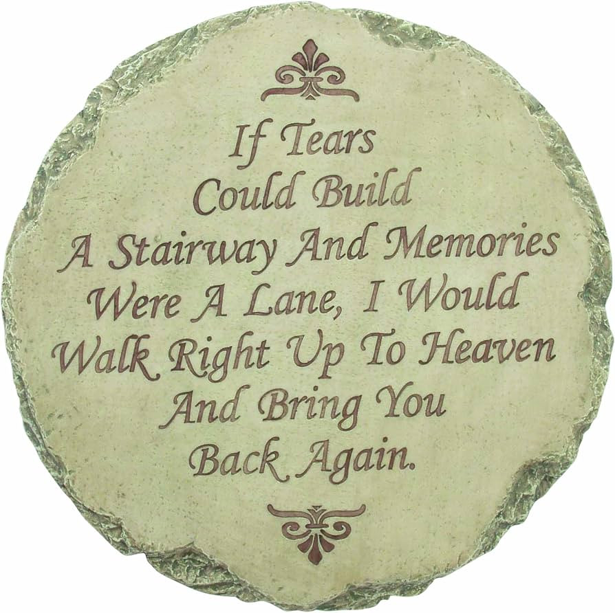 Spoontiques - Garden D\u00e9cor - If Tears Could Build A Stairway Memorial Stepping Stone - Decor... | Amazon (US)