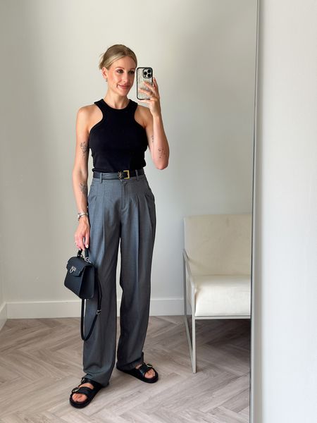 Todays morning meeting outfit: a fail safe smart/casual outfit formula for summer + workwear ☀️

Grey Tailored trousers - Frankie Shop
Tank top (holy grail) - Arket
Belt - YSL (uplevels the outfit) 
Sandals - Sezane
Bag - Parisa Wang
Phone Case - Casetify 



#LTKworkwear #LTKstyletip #LTKshoecrush