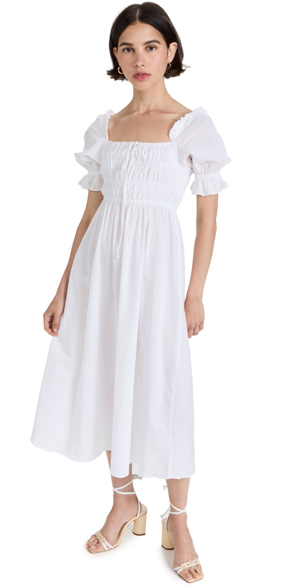 Smocked Short Sleeve Midi Dress | Shopbop