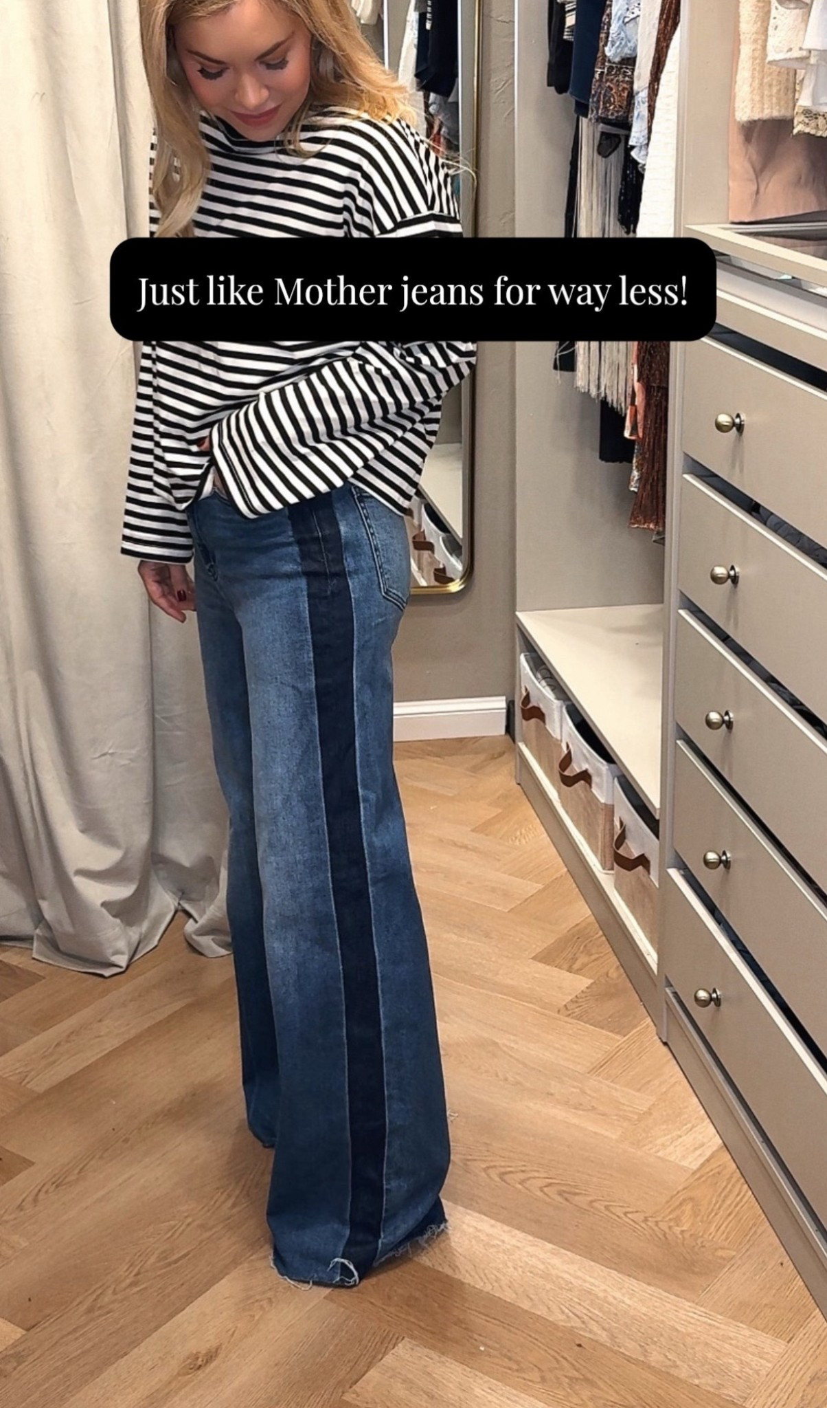 Jeans
Wide leg jeans
Stripe top


#LTKSeasonal #LTKdayinmylife #LTKootd