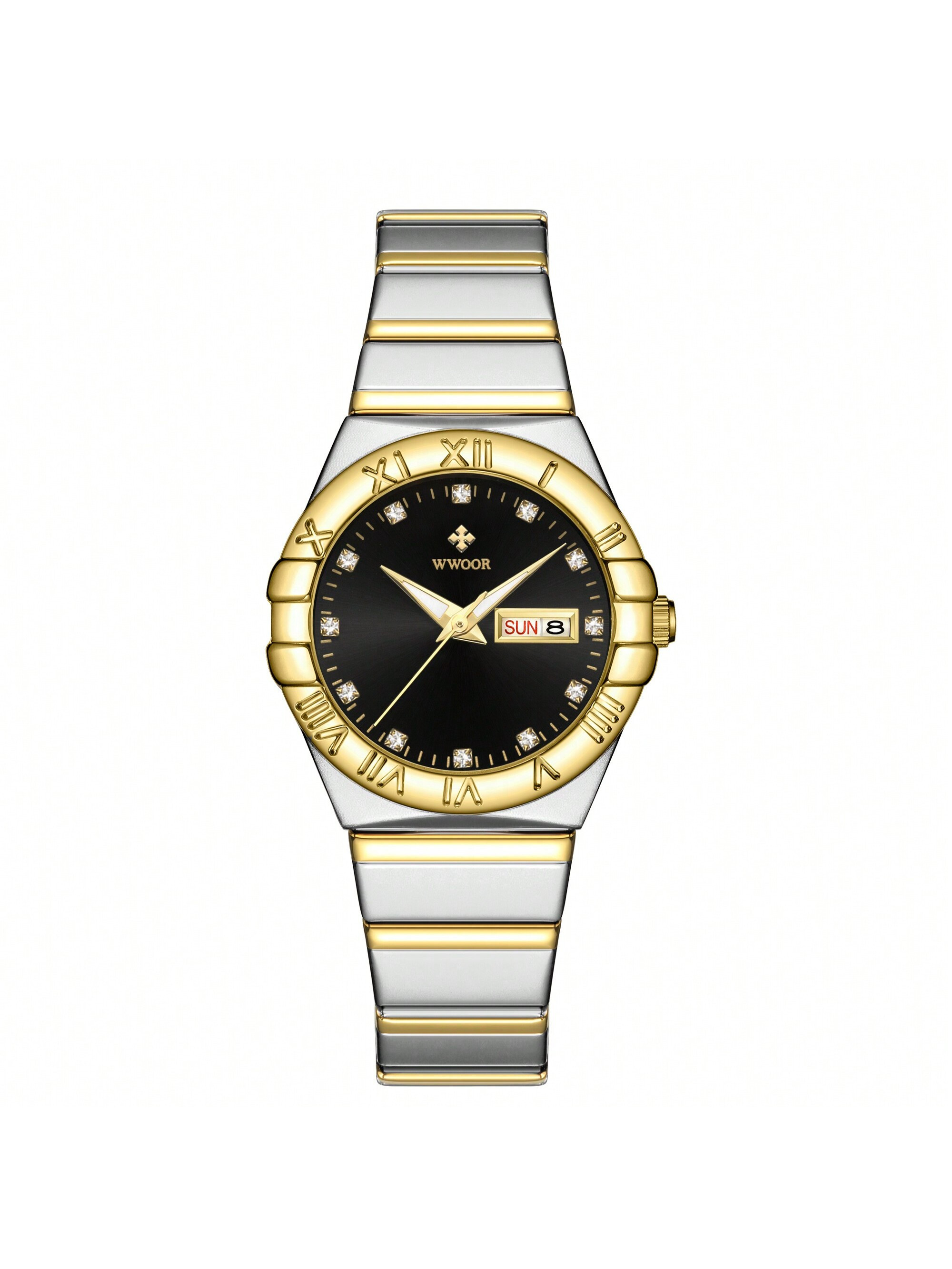 Wwoor Quartz Basic 8885l Gold & Black Ladies' Wristwatch | SHEIN