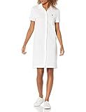 Lacoste Women's Short Sleeve Buttondown Pique Polo Dress, White, 8 | Amazon (US)