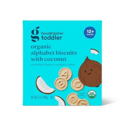 Organic Alphabet Biscuit with Coconut Baby Snacks - 5oz - Good & Gather™ | Target