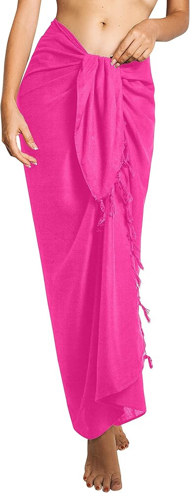 Womens Beach Pareos Sarong Sheer Long Swimsuit Cover Ups Bikini Wrap Skirt | Amazon (US)
