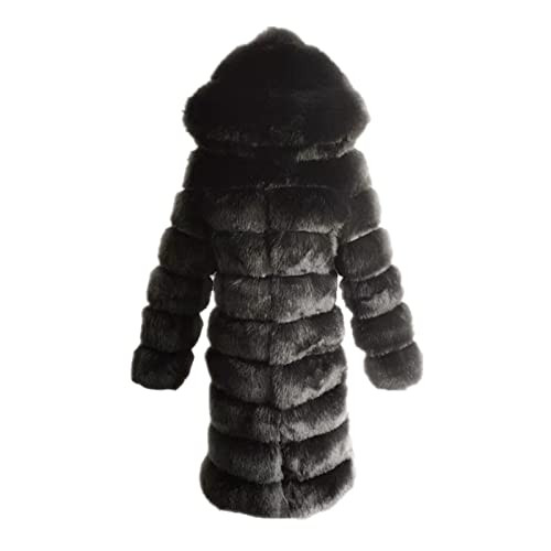 Lisa Colly Women's Winter Plus Size Parka Overcoat Long Sleeve Faux Fur Coat Jacket with Big Hooded (Black,Medium) | Amazon (US)
