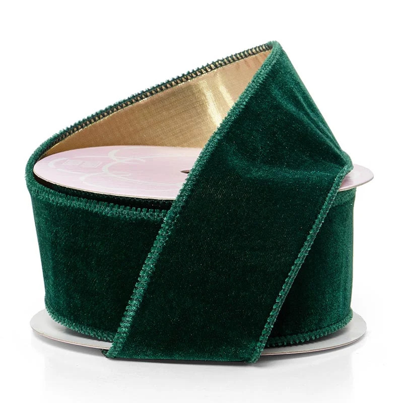 2 1/2" X 10 Yards Hunter Heavy Velvet Lame Back Ribbon by Paper Mart | Walmart (US)
