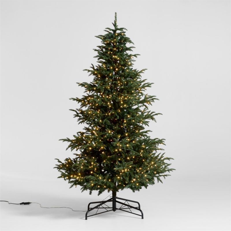 Faux Fraser Fir Pre-Lit LED Christmas Tree with White Lights 9' | Crate & Barrel | Crate & Barrel