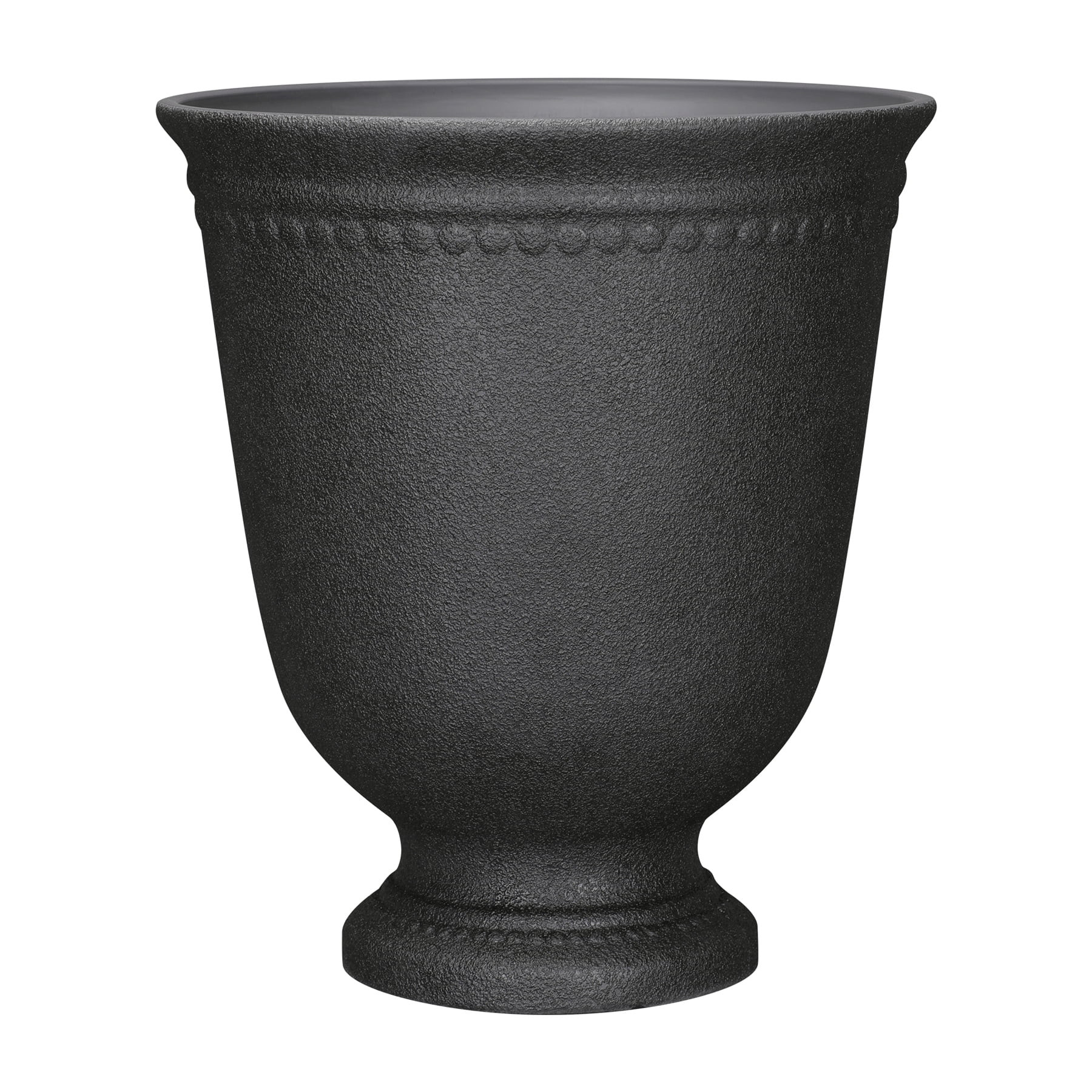 My Texas House Asti Urn Planter, 16 Inch Diameter x 18.1 Inch Height, Black, 100% Recycled Resin | Walmart (US)