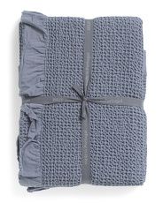 Made In Portugal Ruffled End Of Bed Blanket | Marshalls