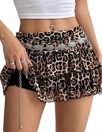 Women's Y2k Layered Lace Black Mini Skirt Ruched A Line Cute Tiered Ruffle Skirt Micro Skirt with... | Amazon (US)