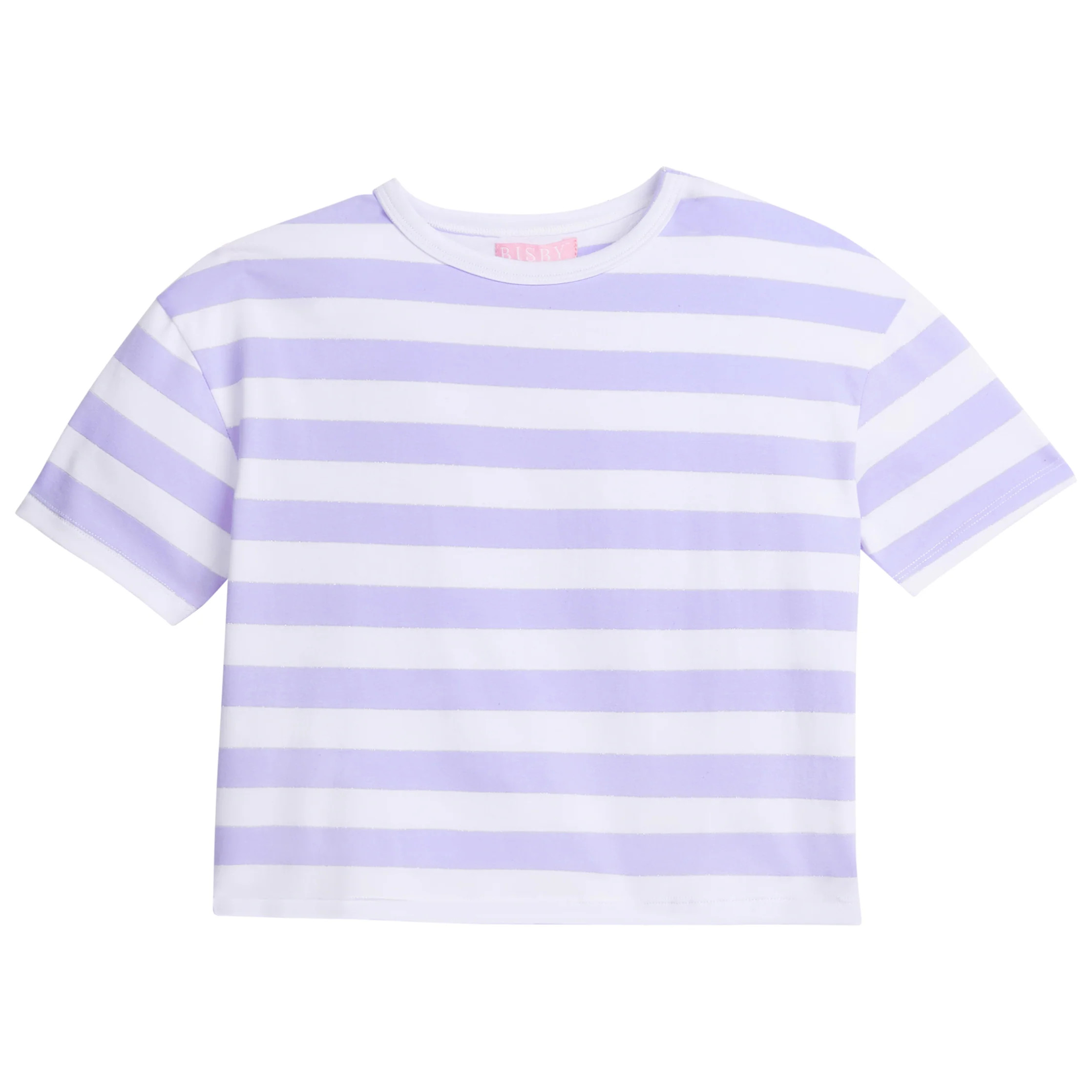 Boxy Tee - Lilac Metallic Stripe | BISBY Kids