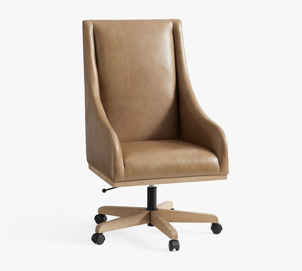York Leather Swivel Desk Chair | Pottery Barn (US)