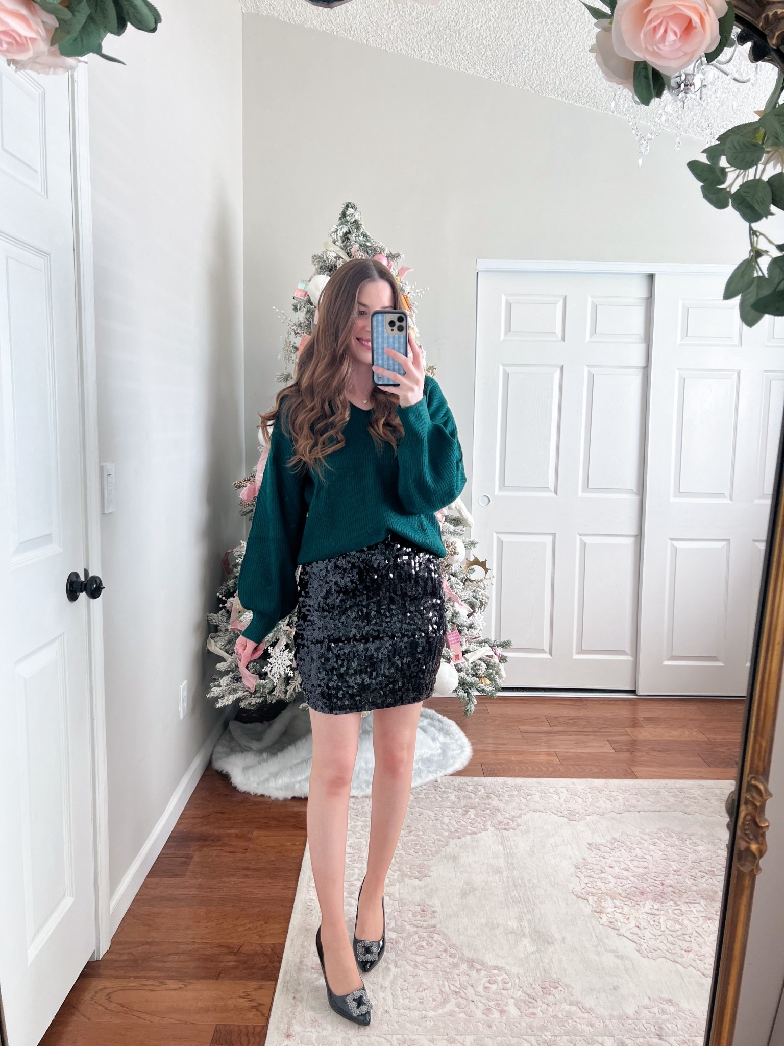 Amazon Christmas Day + holiday party look! Sweater TTS skirt size up one

#LTKHoliday