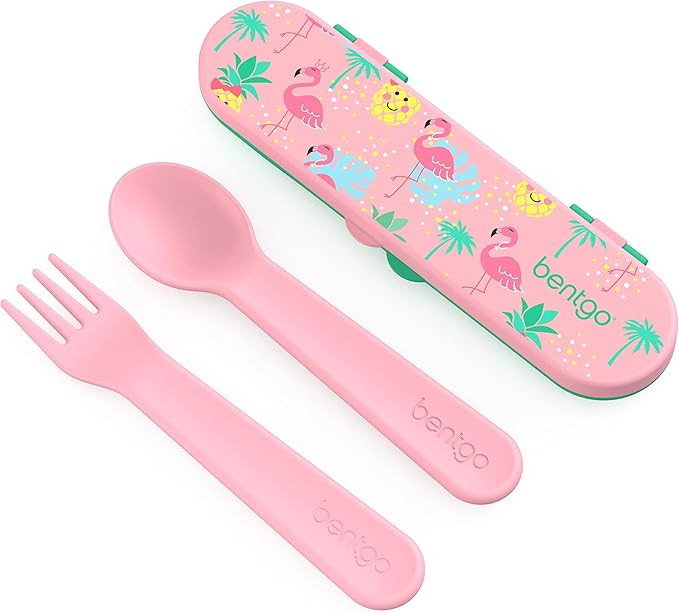 Bentgo Kids Utensil Set - Reusable Plastic Fork, Spoon & Storage Case - BPA-Free Materials, Easy-... | Amazon (US)