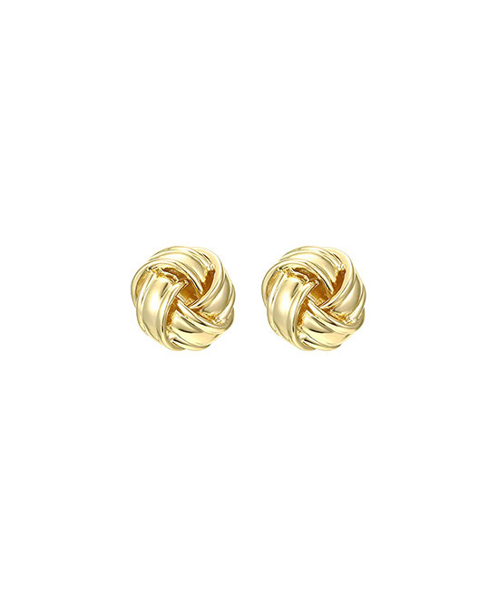 Golden NYC Women's Earrings 18K - 18k Gold-Plated Twist Stud Earrings | Zulily