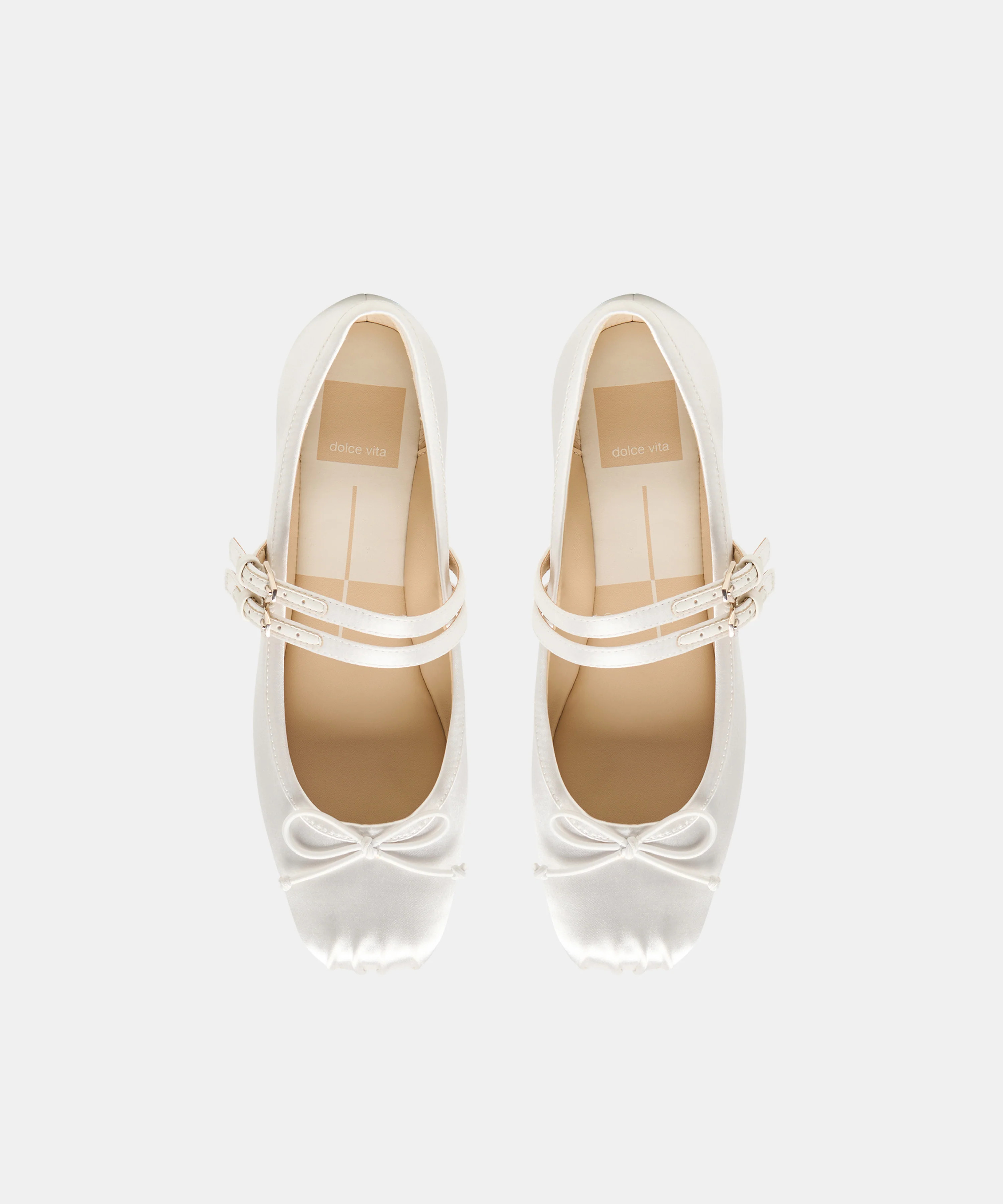 Gibsen True White Satin Ballet Flats | Dolce Vita | DolceVita.com