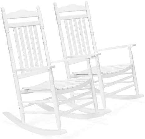 VINGLI Wooden Rocking Chair, Outdoor Chair with 450 lbs Support, Relaxing Rocker with Solid Wood ... | Amazon (US)