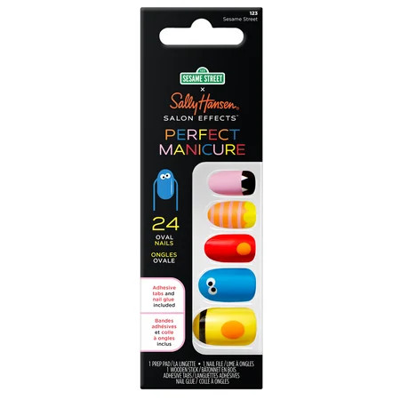 Sally Hansen Perfect Manicure Press on Nail Kit Oval 123 Sesame Street 24pcs | Walmart (US)