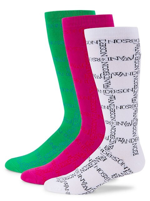 Logo Grid 3-Piece Sock Set | Saks Fifth Avenue