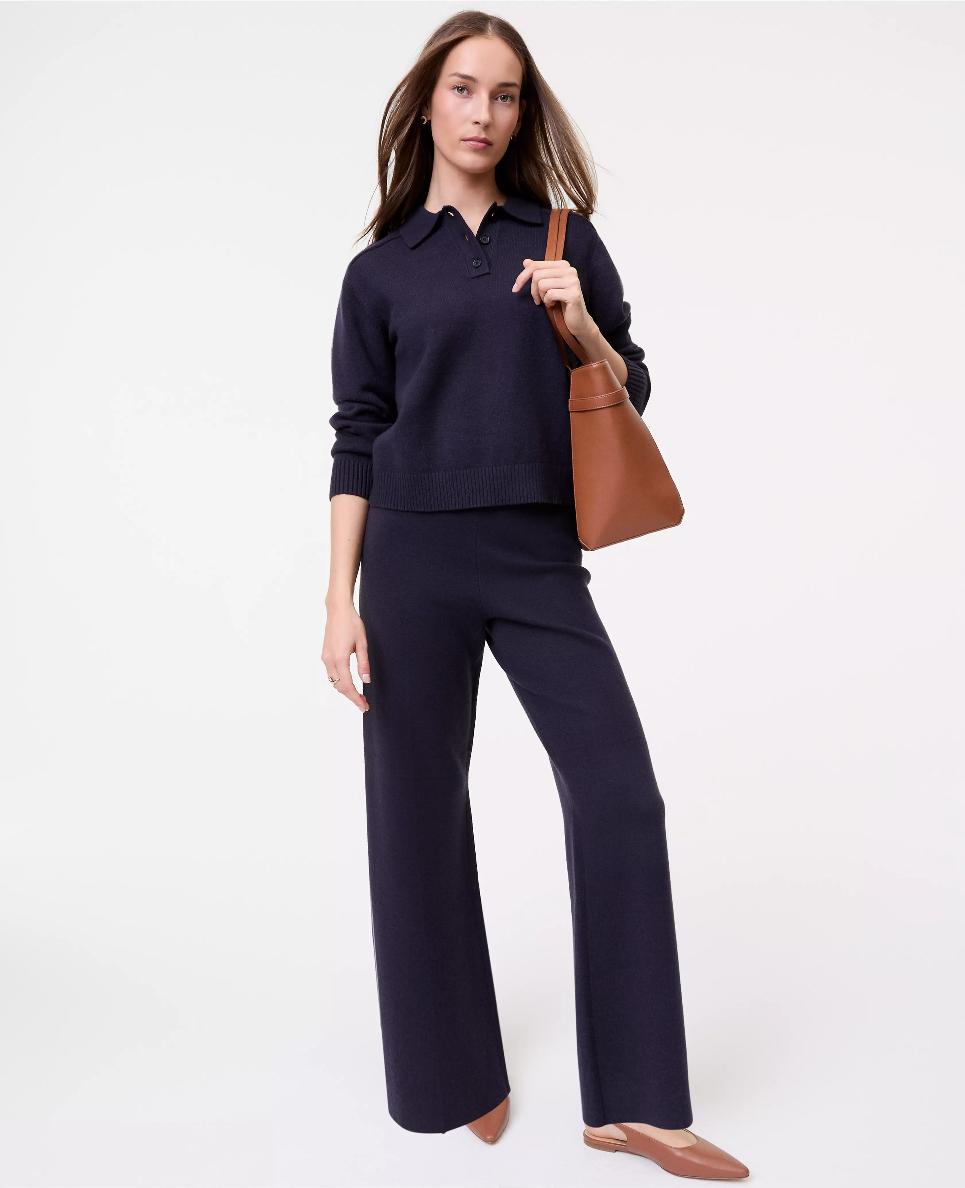 Weekend Collection Pull-On Wide-Leg Sweater Pant | Ann Taylor
