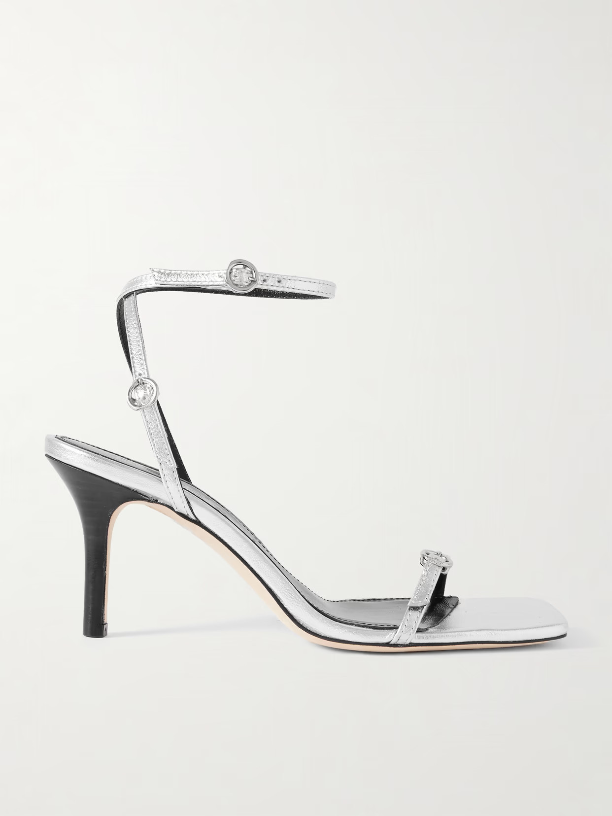 Aeyde - Hallie Metallic Leather Sandals - Silver | NET-A-PORTER (UK & EU)