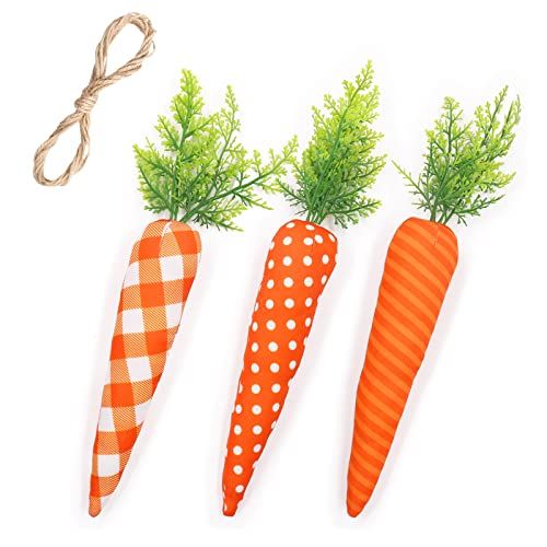 Stuffed Fabric Carrots Spring Easter Farmhouse Style Carrot Decor for Tiered Tray Bunny Basket Bowl  | Amazon (US)