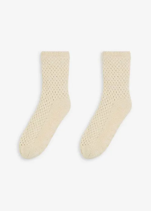 Kuschelsocken mit Lurexgarn, Teddyfutter und Antirutschsohle | Bonprix DE